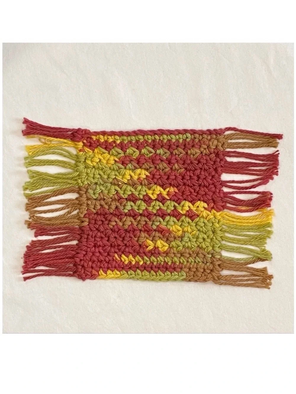 Crochet Boho Home Mug Rug Coaster Set of Four | NWOT Earthy 70s Cotton